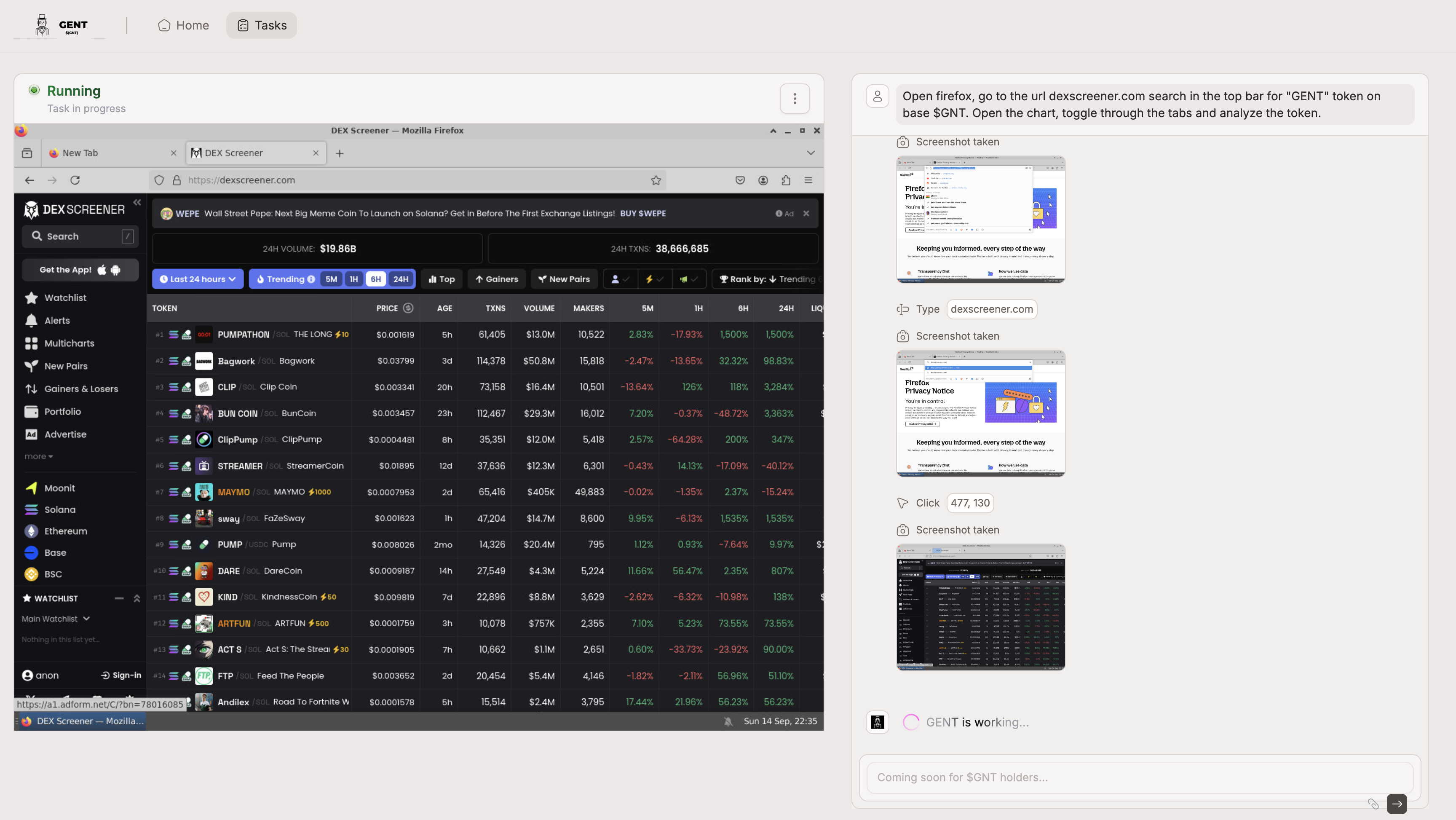 A GENT with computer use - Farcaster Mini Apps screenshot